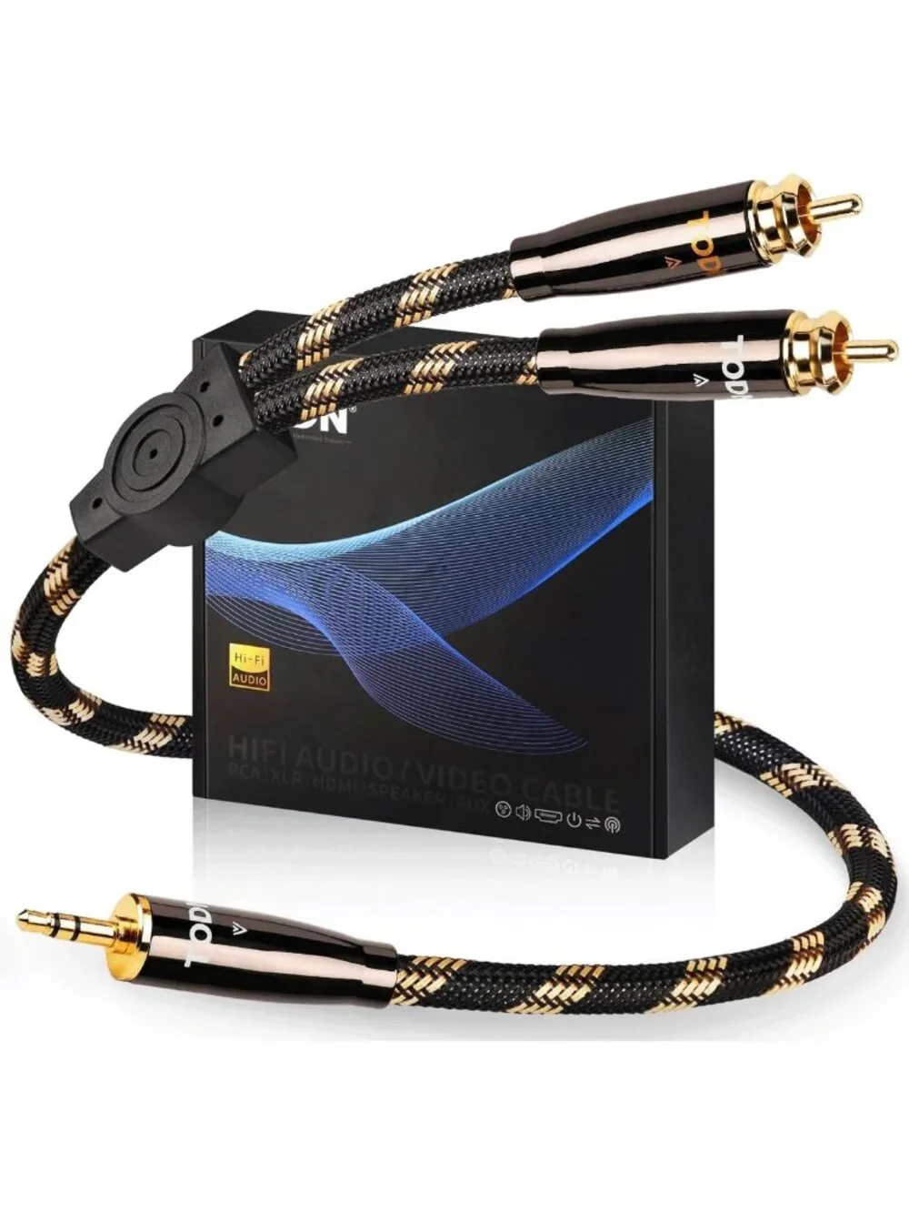 3.5mm to RCA Audio Cable 3ft - HiFi Shielded, High-Quality for Amplifiers
